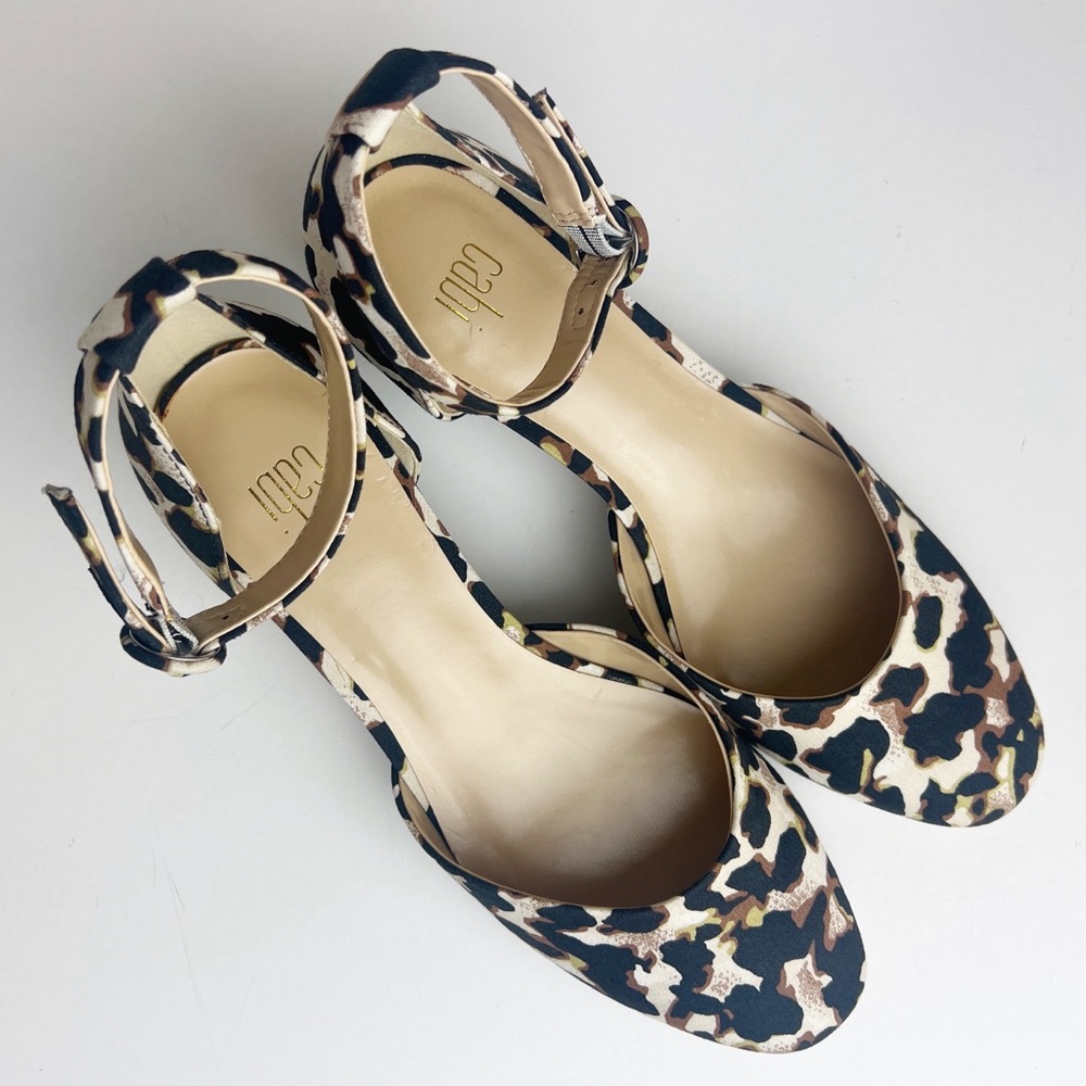 •CABI• NEW Leopard Print Kiki Ankle Strap Block Heel Size 7.5M Mary Jane - Picture 8 of 16